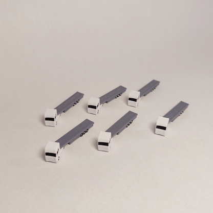6x Articulated Flat Bed Truck/Lorry Airport GSE Vehicle 1:400 Scale Models