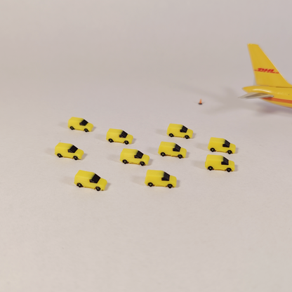 10x Small Engineering Vans Airport Aircraft Vehicles Models 1:400 Scale