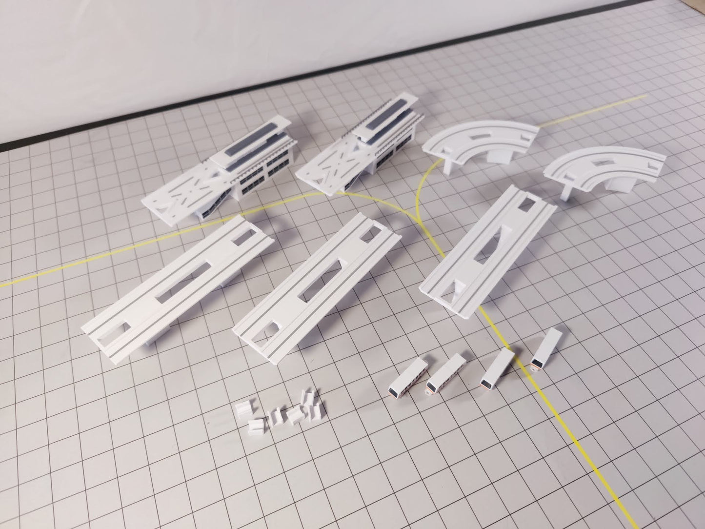 Airport APM Automated People Mover Sky Train Model 1:400 Scale Airport Diorama
