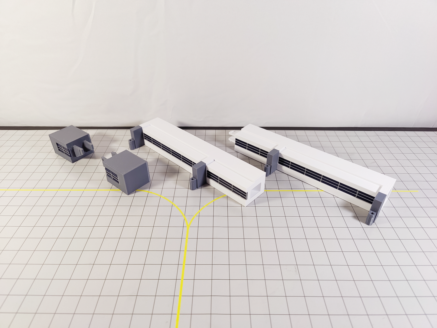 Regional Airport Terminal Building with Extending Bridges Model 1:400 Scale Diorama