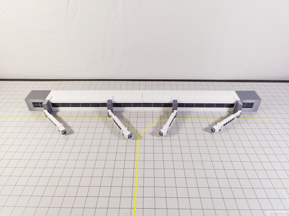 Regional Airport Terminal Building with Extending Bridges Model 1:400 Scale Diorama