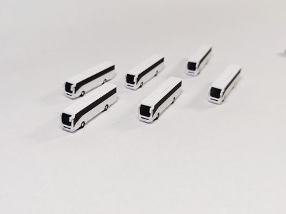 6x Passenger Coach/Buses Aircraft Airport GSE Set Models 1:400 Diorama