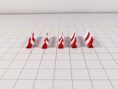 20x Red & White AIRCRAFT JET BLAST FENCES Airport Taxiway Models 1:400 Scale