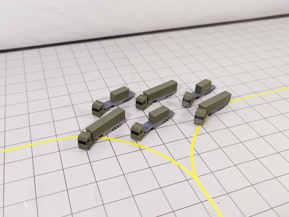 6x Military ARTICULATED CONTAINER Truck Airport GSE Vehicles 1:400 Scale Diorama