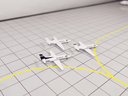3x Cessna Citation 550 Business Private Jet Models 1:400 Scale Airport Diorama