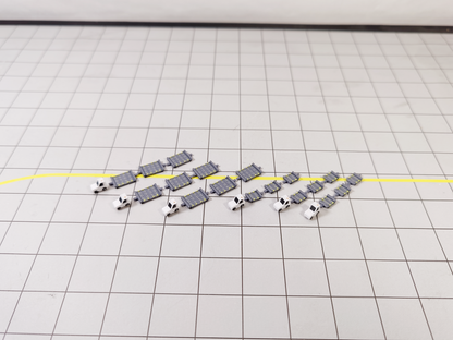 6x White TUG & DOLLY ULD CARGO TRAILERS Airport GSE Vehicle Models 1:400 Scale