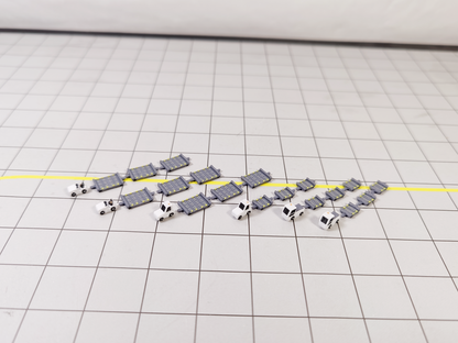 6x White TUG & DOLLY ULD CARGO TRAILERS Airport GSE Vehicle Models 1:400 Scale