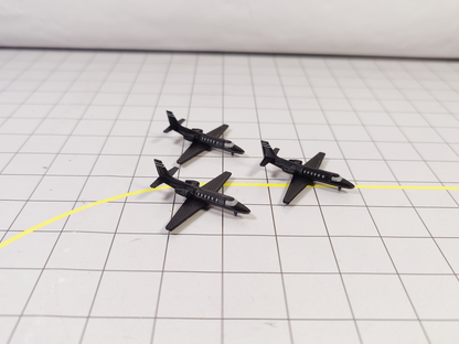 3x Cessna Citation 550 Business Private Jet Models 1:400 Scale Airport Diorama