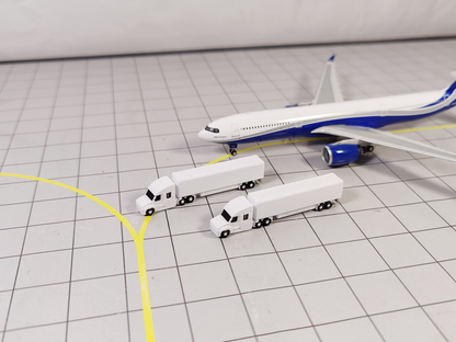 6x ARTICULATED TRUCKS US Style Airport GSE Service Vehicles 1:400 Scale Diorama