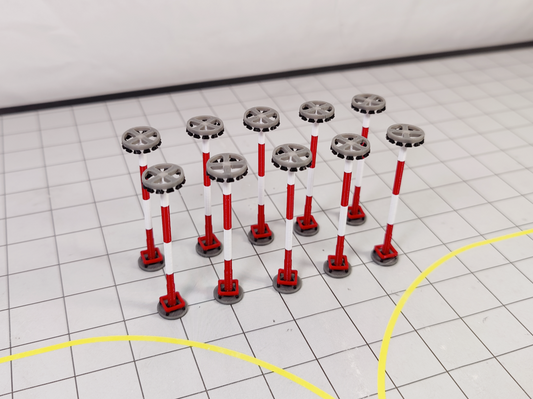 AIRPORT FLOODLIGHTS x10 Red/White Lights Building Models 1:400 Scale Diorama