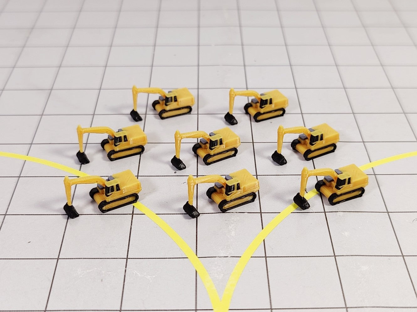 8x EXCAVATOR DIGGERS Airport Construction Site GSE Vehicle Models 1:400 Scale