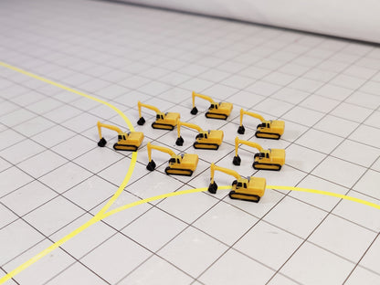 8x EXCAVATOR DIGGERS Airport Construction Site GSE Vehicle Models 1:400 Scale