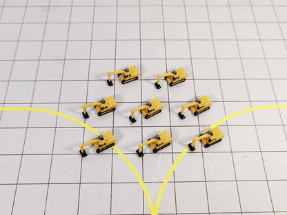 8x EXCAVATOR DIGGERS Airport Construction Site GSE Vehicle Models 1:400 Scale