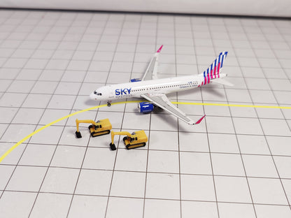 8x EXCAVATOR DIGGERS Airport Construction Site GSE Vehicle Models 1:400 Scale