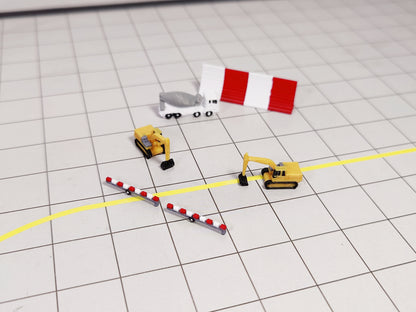 8x EXCAVATOR DIGGERS Airport Construction Site GSE Vehicle Models 1:400 Scale