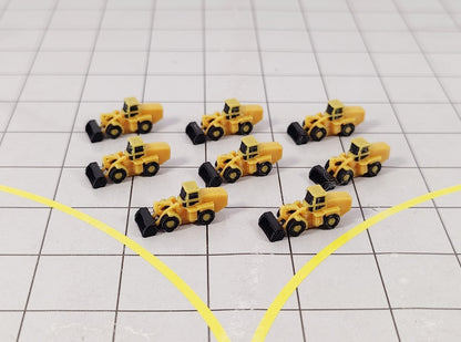 8x FRONT LOADER DIGGERS Airport Construction Site GSE Vehicle Models 1:400 Scale