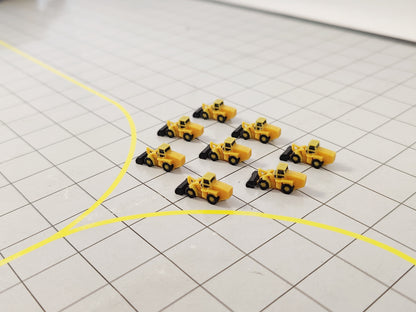 8x FRONT LOADER DIGGERS Airport Construction Site GSE Vehicle Models 1:400 Scale