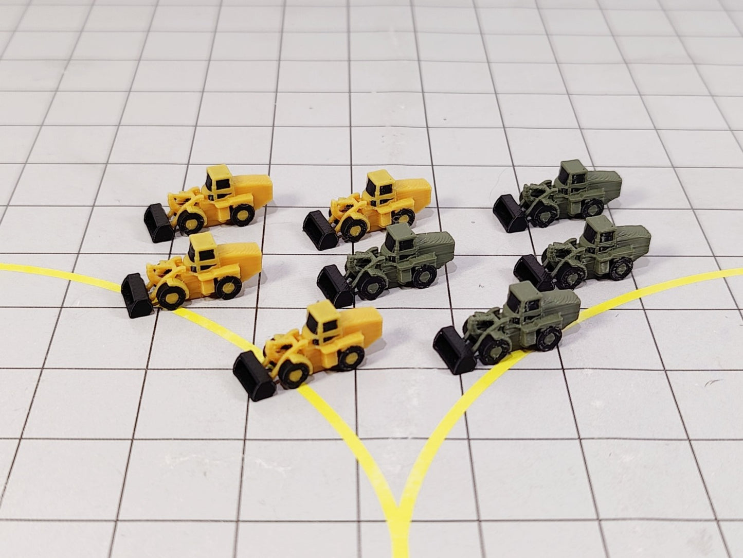 8x FRONT LOADER DIGGERS Airport Construction Site GSE Vehicle Models 1:400 Scale