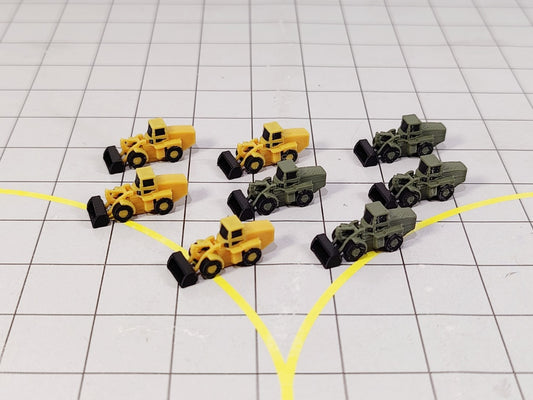 8x FRONT LOADER DIGGERS Airport Construction Site GSE Vehicle Models 1:400 Scale