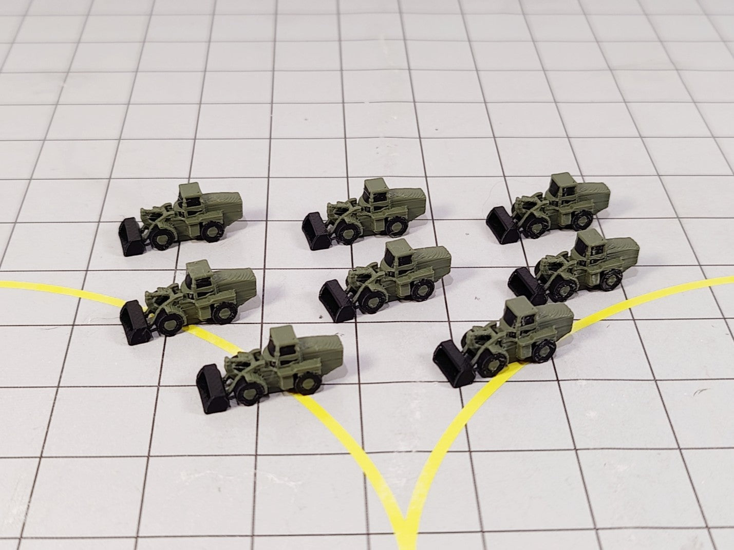 8x FRONT LOADER DIGGERS Airport Construction Site GSE Vehicle Models 1:400 Scale