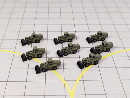 8x FRONT LOADER DIGGERS Airport Construction Site GSE Vehicle Models 1:400 Scale