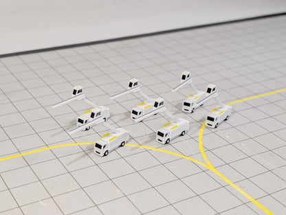 AIRCRAFT DE-ICING TRUCKS (x6) Airport GSE Vehicles 1:400 Scale Diorama Scenery