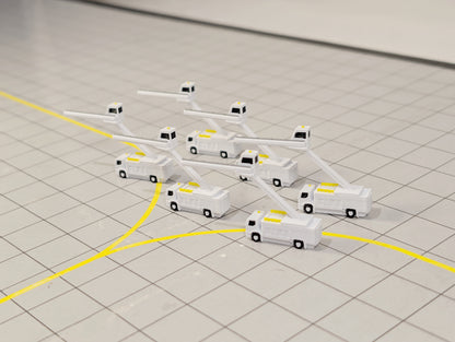 AIRCRAFT DE-ICING TRUCKS (x6) Airport GSE Vehicles 1:400 Scale Diorama Scenery