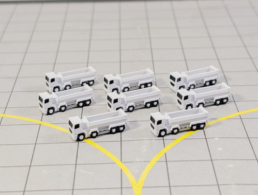 TIPPER TRUCK (x8) Airport Construction GSE Vehicles 1:400 Scale Diorama Scenery