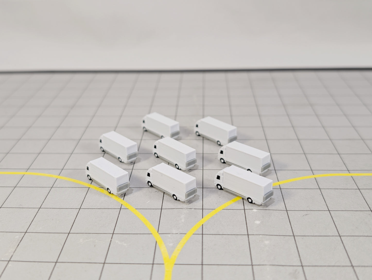 RIGID TRUCKS (x8) Airport Cargo Lorry GSE Vehicles 1:400 Scale Scenery Diorama