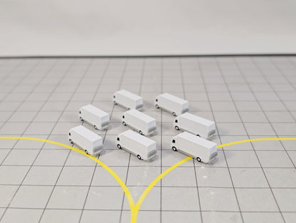 RIGID TRUCKS (x8) Airport Cargo Lorry GSE Vehicles 1:400 Scale Scenery Diorama