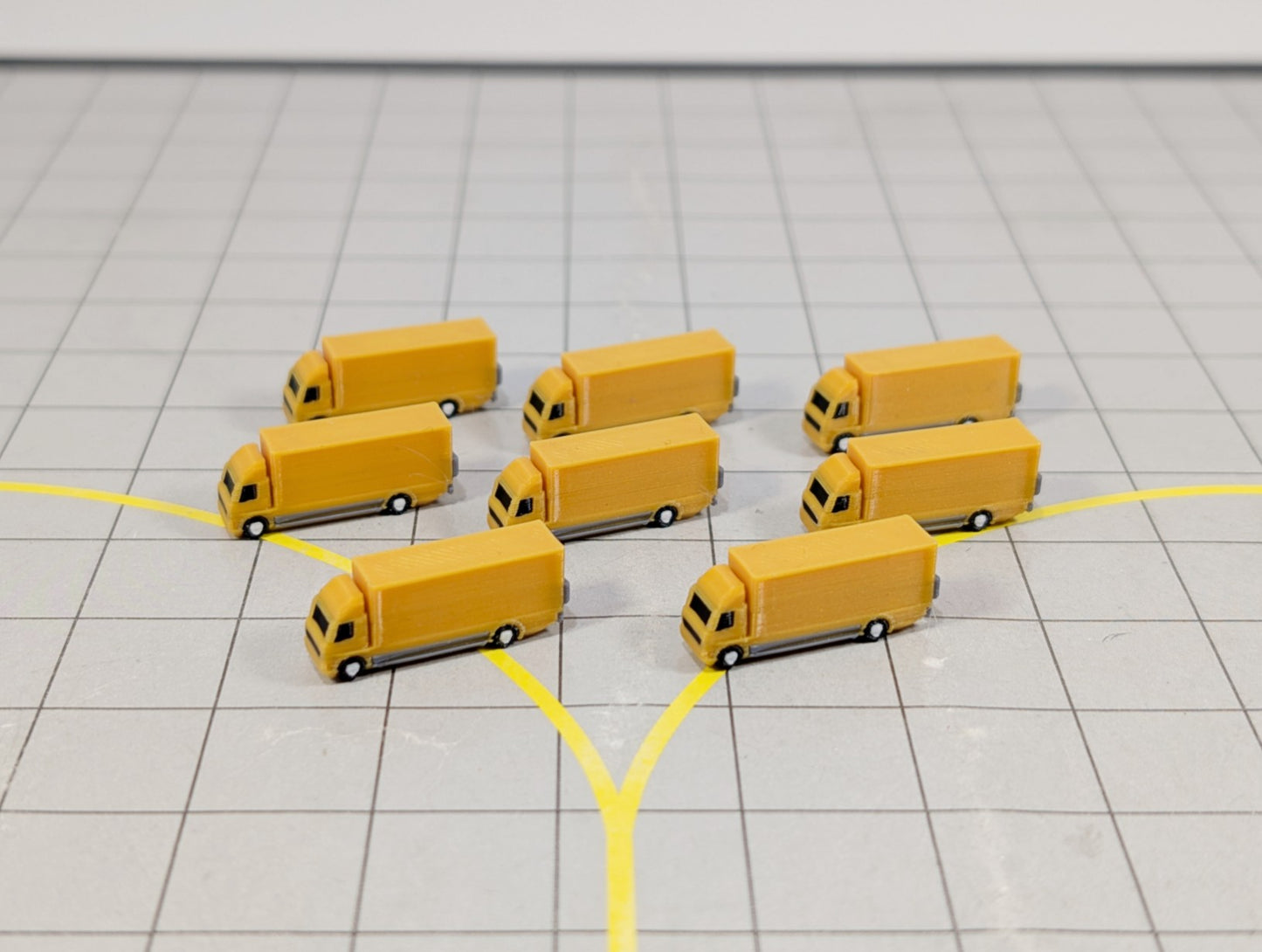 RIGID TRUCKS (x8) Airport Cargo Lorry GSE Vehicles 1:400 Scale Scenery Diorama