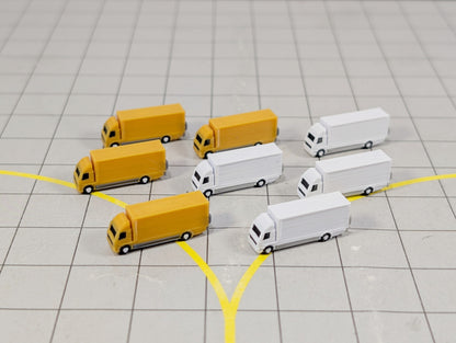 RIGID TRUCKS (x8) Airport Cargo Lorry GSE Vehicles 1:400 Scale Scenery Diorama