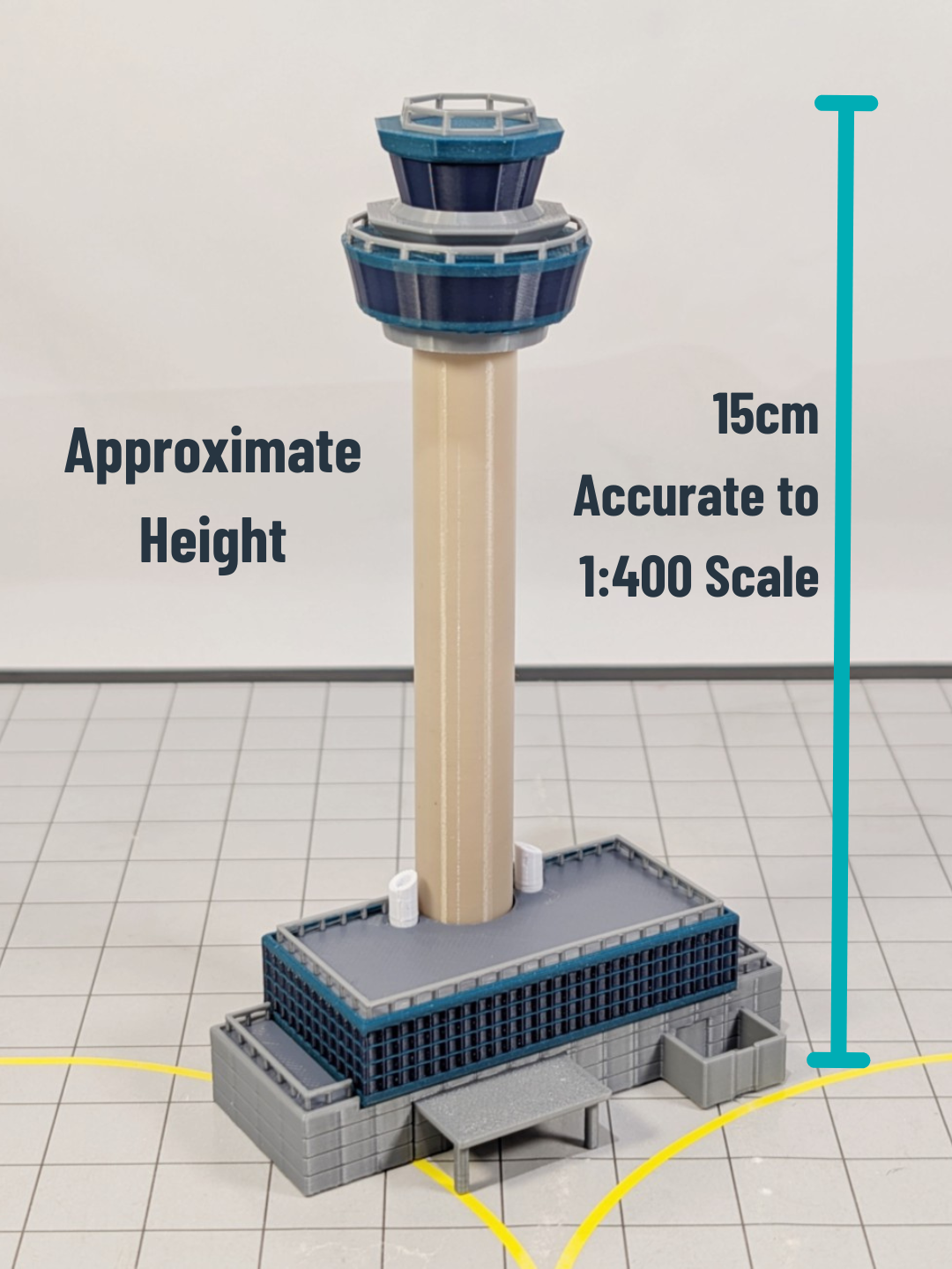 LONDON STANSTED AIRPORT ATC Air Traffic Control Tower 1:400 Scale Building Model